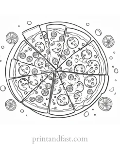 pizza coloring page PDF