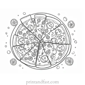 pizza coloring page PDF