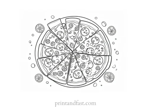 pizza coloring page PDF