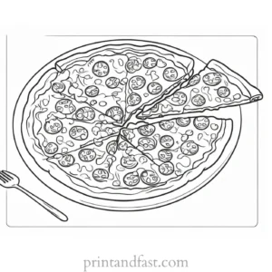 pizza coloring page activity