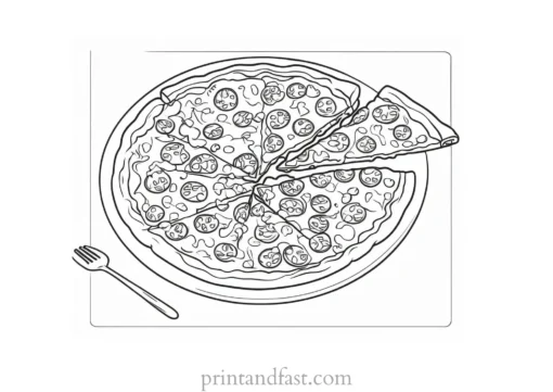 pizza coloring page activity