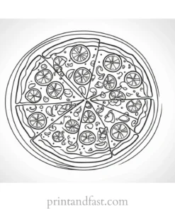 pizza coloring page design