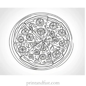 pizza coloring page design