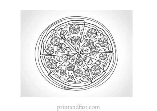 pizza coloring page design