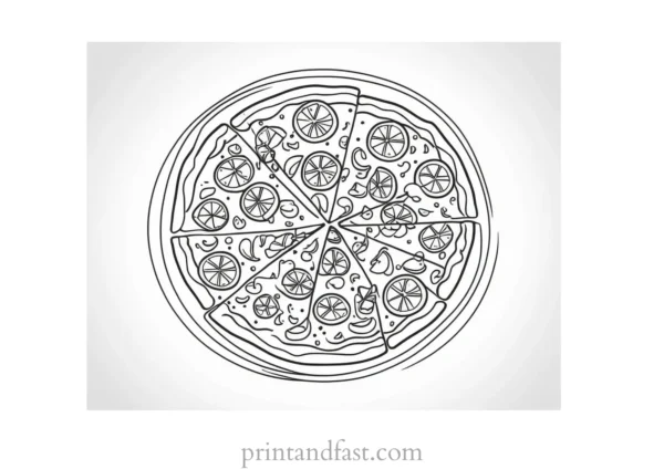 pizza coloring page design