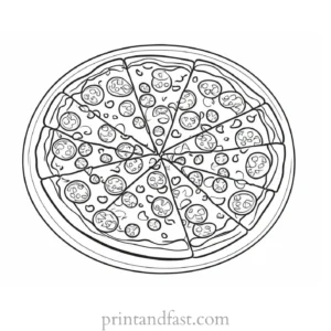 pizza coloring page for adults