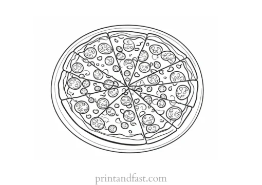 pizza coloring page for adults