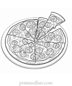 pizza coloring page for kids