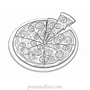 pizza coloring page for kids