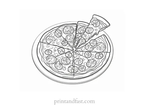 pizza coloring page for kids