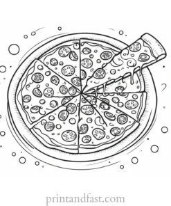 pizza coloring page online