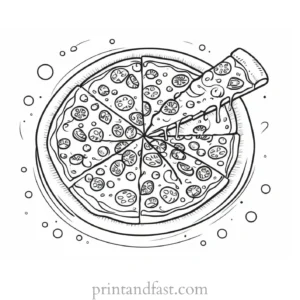 pizza coloring page online