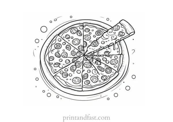 pizza coloring page online