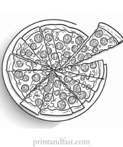 pizza coloring page outline