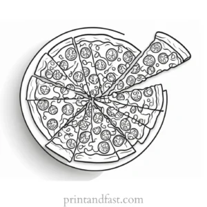 pizza coloring page outline