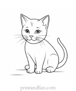 playful kitty coloring page