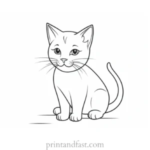 playful kitty coloring page