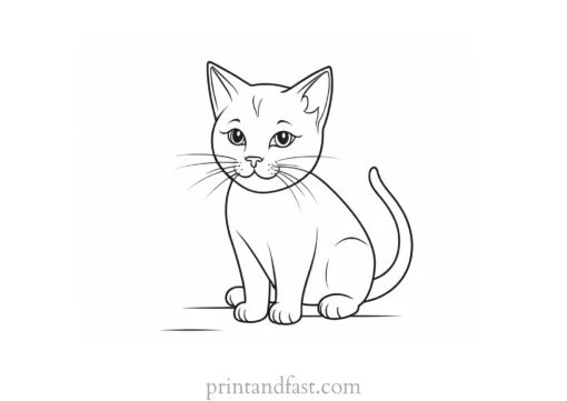 playful kitty coloring page