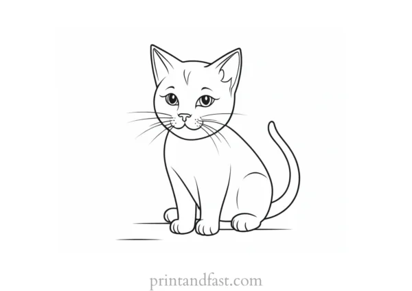 playful kitty coloring page