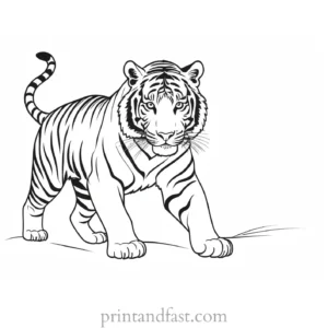 playful tiger coloring page