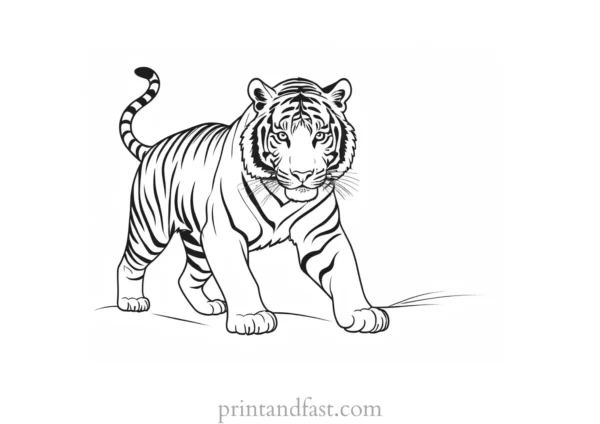 playful tiger coloring page