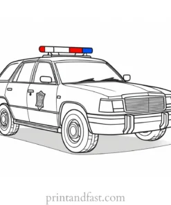 police car coloring page activity