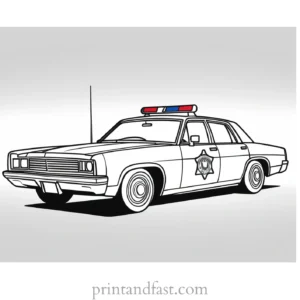 police car coloring page and activity