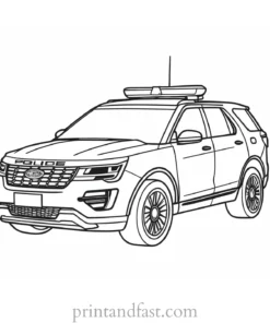 police car coloring page craft