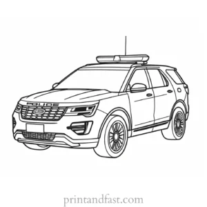 police car coloring page craft