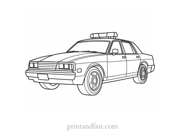 police car coloring page download