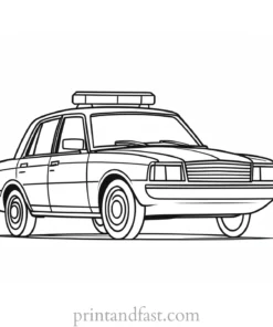 police car coloring page easy