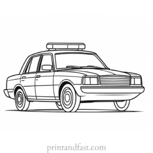 police car coloring page easy