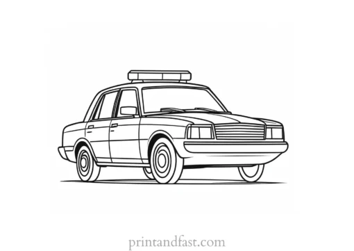 police car coloring page easy