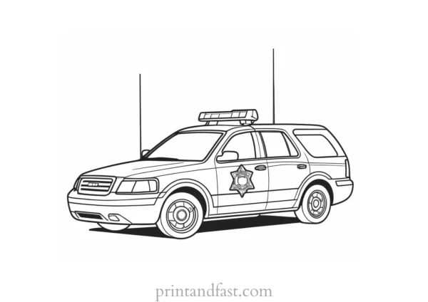 police car coloring page emergency vehicle