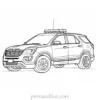 police car coloring page for adults