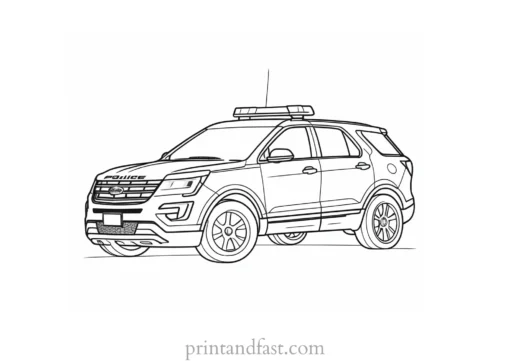 police car coloring page for adults