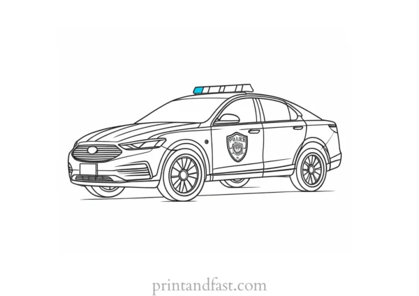 police car coloring page for kids