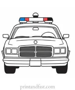 police car coloring page for preschoolers