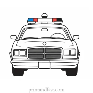 police car coloring page for preschoolers