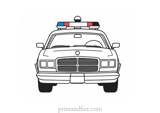 police car coloring page for preschoolers