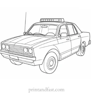 police car coloring page free