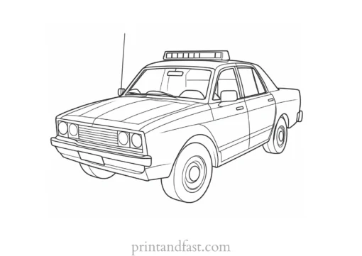 police car coloring page free