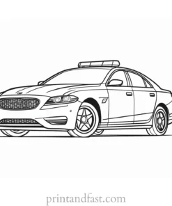 police car coloring page high resolution