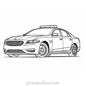 police car coloring page high resolution