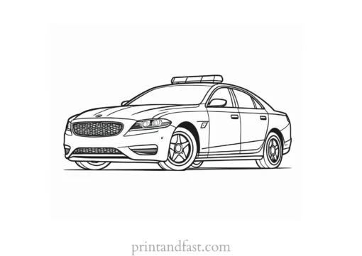 police car coloring page high resolution