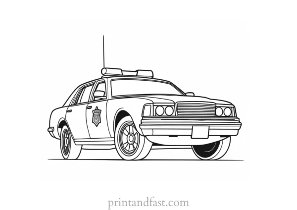 police car coloring page online