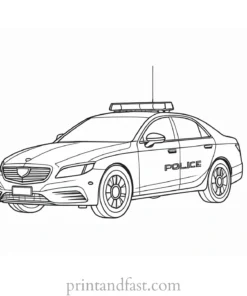 police car coloring page outline