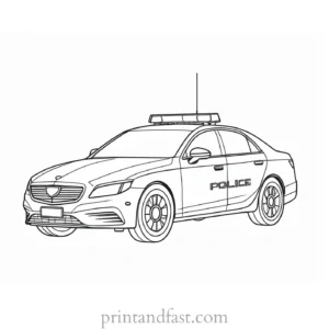 police car coloring page outline