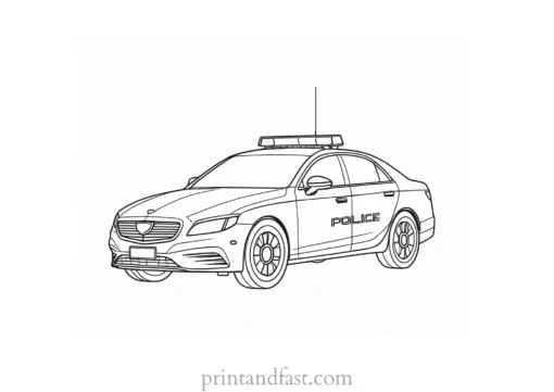 police car coloring page outline