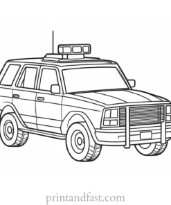 police car coloring page preschool